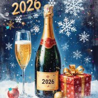 Анимированная открытка 2026 с новым