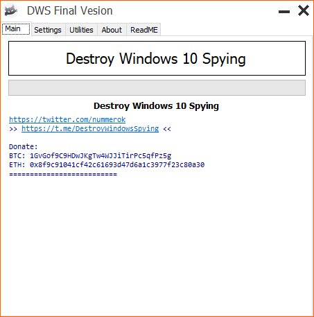 DWS Destroy Windows 10 Spying