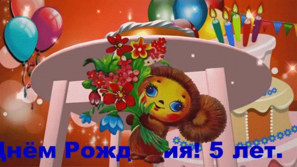 Анимированная открытка с днём рождения