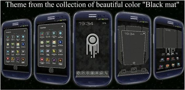 Next Launcher Theme Black Mat v1.0