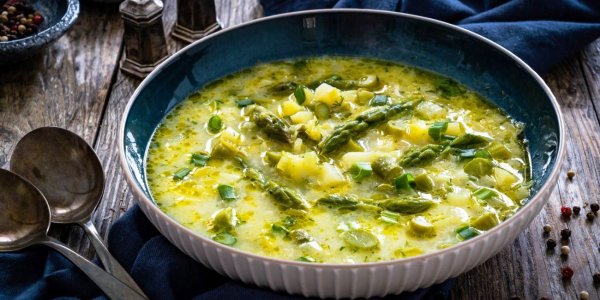 Сырный суп - с картошкой и зелёной спаржей