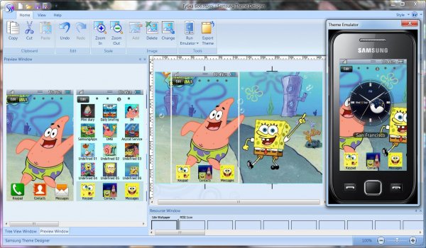 Губка Боб. SAMSUNG S5250, 5330, 5750, 7230
