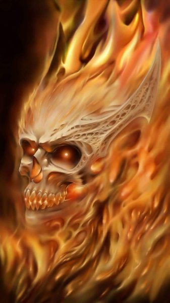 Beautiful Flaming Skull