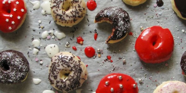 Дрожжевые печёные пончики