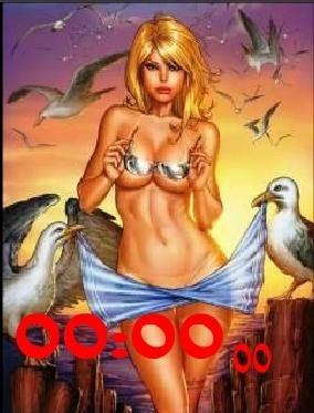 Девушка в голубом цифр часы