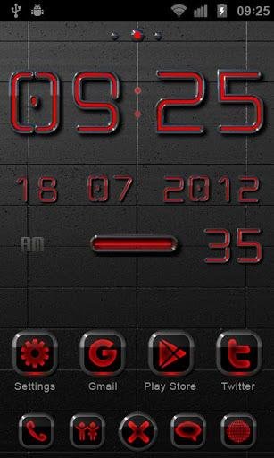 NeonRed GO Launcher EX Theme v1.0