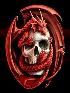 Red skull Dragon animated