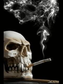 Skull череп курит анимация