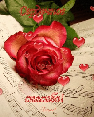 Анимированная открытка сердечное спасибо