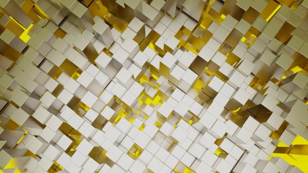 Yellow-cubes-geometry-three-dimensional-gray-structure