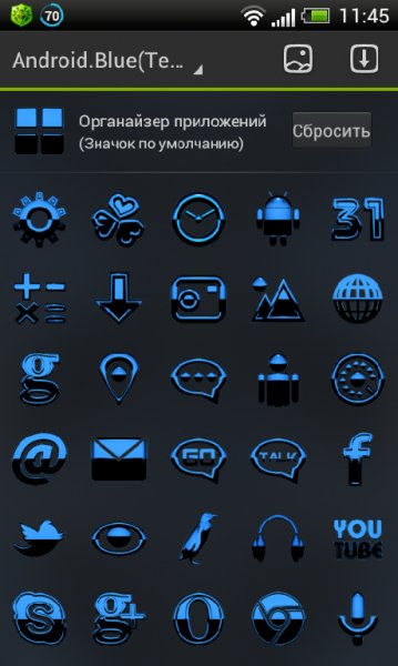 Android Blue GO Launcher EX v1.0