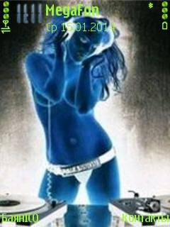 Neon dj girl dance music