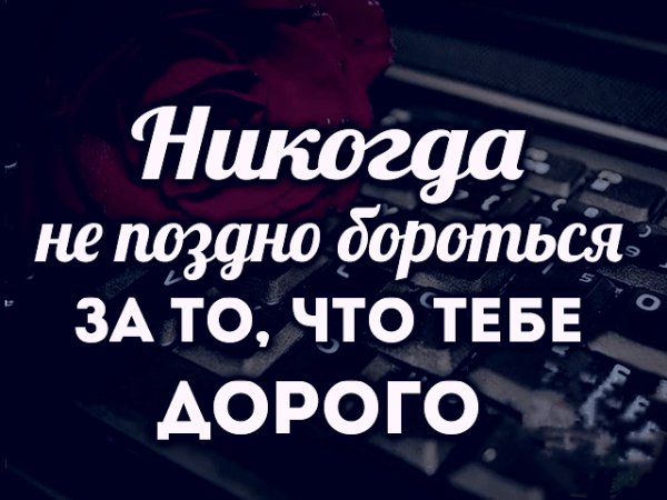 Nikogda ne pozdno borotbsya za to chto tebe dorogo