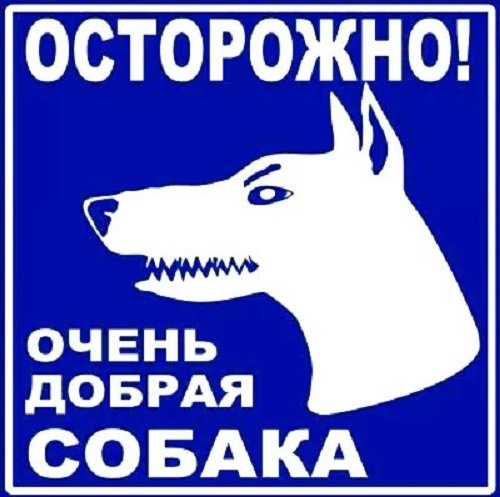 Осторожно! Очень добрая собака