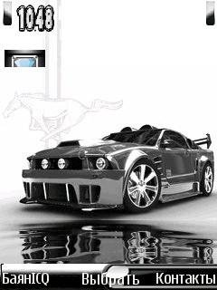 Animated mustang car silver