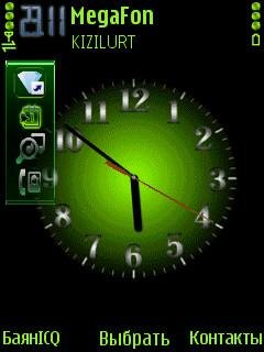 Green clock часы анимация
