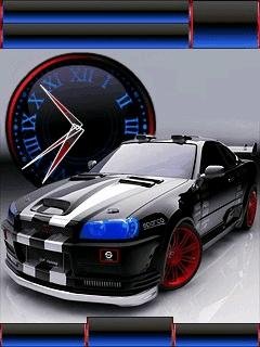 Nissan car clock biue icons