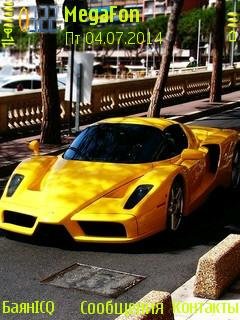 Yellow ferrari car sportcar