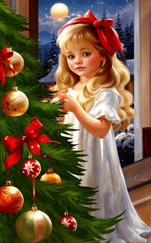 Анимированная открытка рождественский