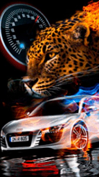 Audi r8 спидометр леопард анимация 360/ 640