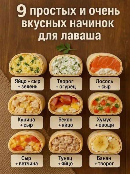 Начинки для лаваша
