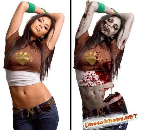Делаем из человека зомби через фотошоп2