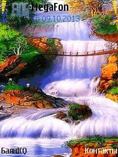 Красивый водопад горная речка анимация