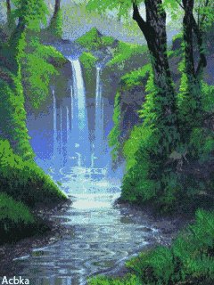 красивый водопад