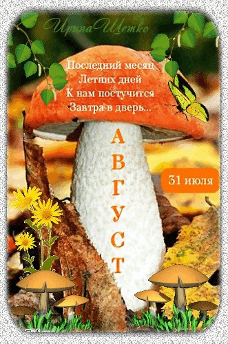 Анимированная открытка за уходящий июль