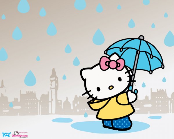lovely-hello-kitty-wallpapers-under-the-umbrella