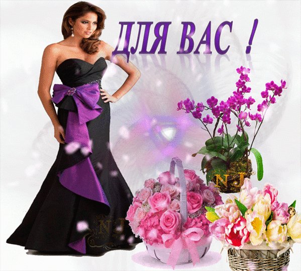 Анимированная открытка для вас орхидеи