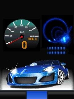 Neon car blue sportcar спидометр анимация