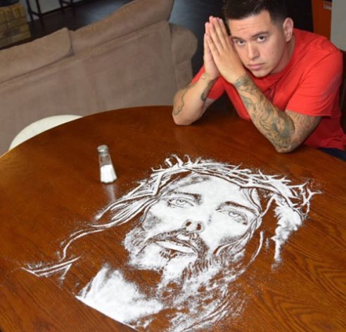 Рисунок солью