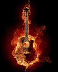 flaming guitar