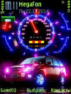 Police car neon спидометр анимация