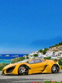 Пляж город супер спорткар