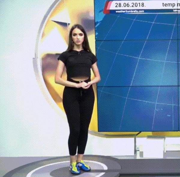 ведущая жгёт
