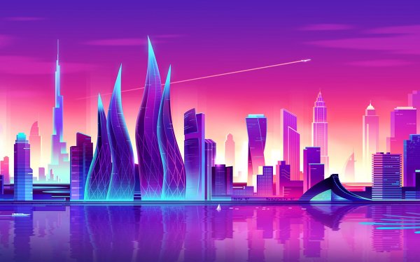 gorod vektor neon