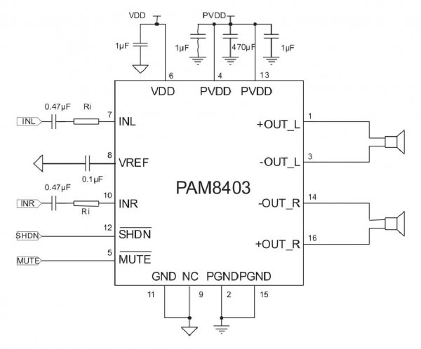 datasheet pam8403