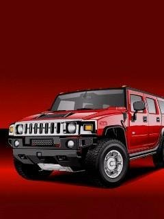 hummer red car