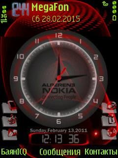 Red nokia big clock анимация