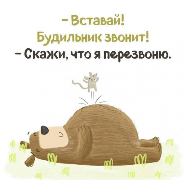Доброе утро! Вставай, будильник звонит. Скажи, что я