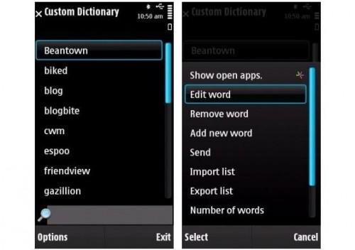 Nokia Custom Dictionary