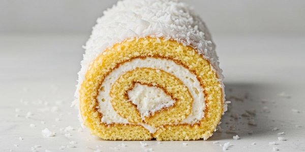 Кокосовый бисквитный рулет Рафаэлло