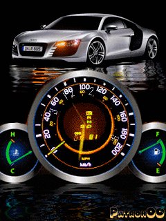 Audi-r8-neon- спидометр
