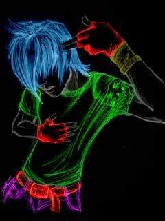 Neon girl love music