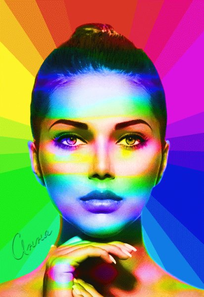 Лицо переливающее