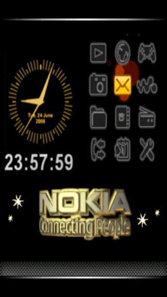 Gold nokia clock animated