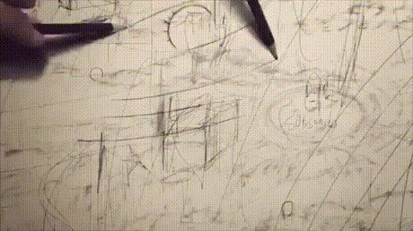 гифки, солнечная система, рисунок карандашом