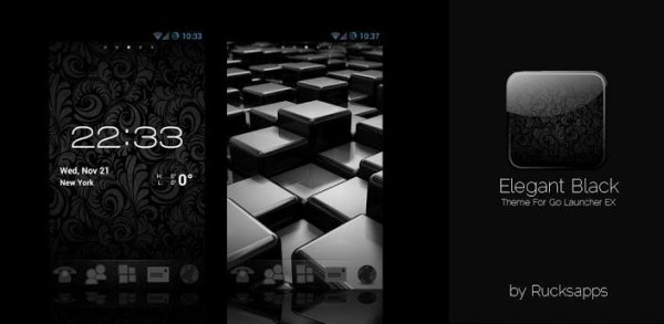 elegant black go launcher ex theme